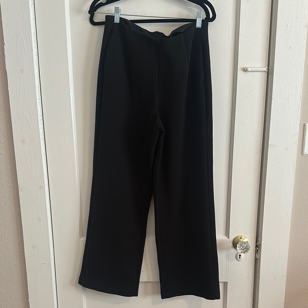 Black Wide-Leg Dress Pants